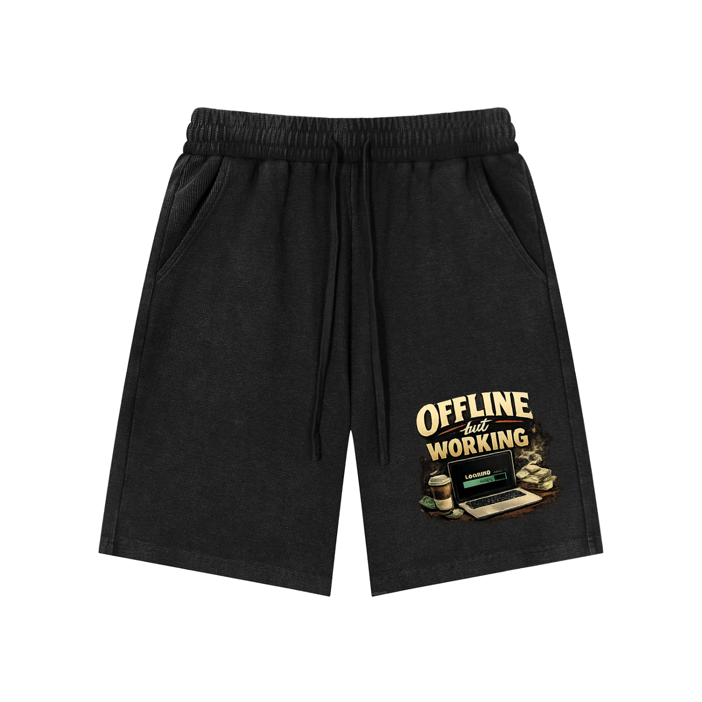 Offline - Mineral Wash Waffle Knit Shorts